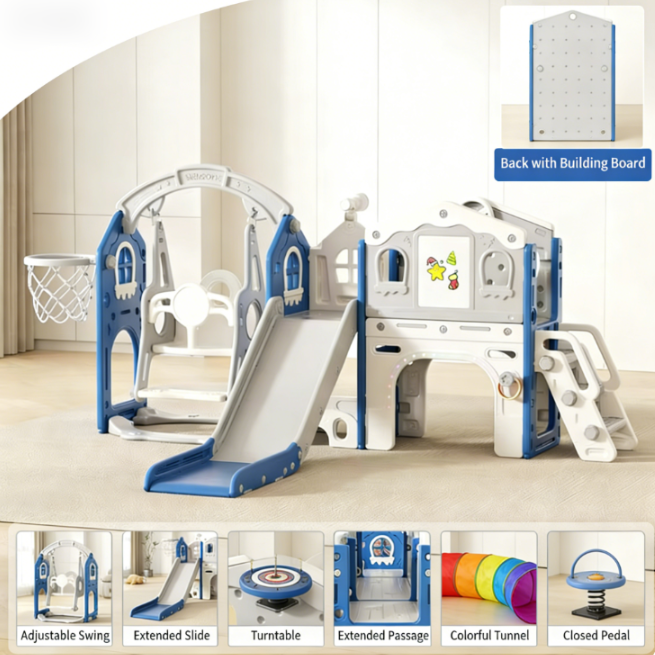 Slide swing aisle frame telescope light band collar-blue gray