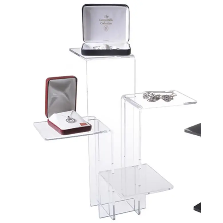 Good-Quality Acrylic Pedestal Riser for 4 Display Shelves clear and tall thin acrylic display stand transparent