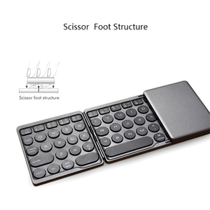 原装B052通用圆形朋克键帽迷你USB 3.0三折无线键盘，带触摸板 - Product Image 3