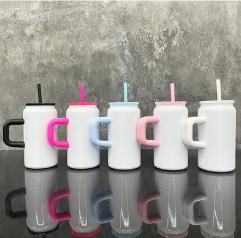 16oz Clear Glass Can with colored lids
