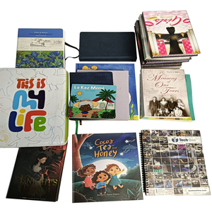 Wholesale pu leather linen spiral bound wire o perfect <strong>binding</strong> saddle stitch cardboard children book <strong>notebook</strong> custom printing - Product Image 5