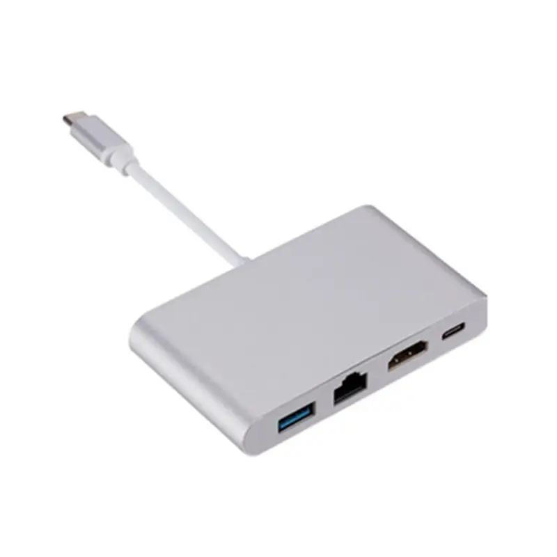 4in1 Charge rapide USB Type-C Station d'accueil Câble Métal Interfaces multiples pour téléphone et chargement de données