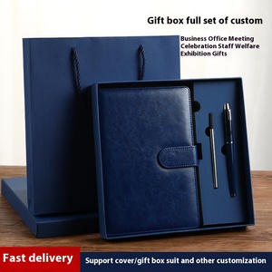 Factory Wholesale A5 Hardcover <strong>Notebook</strong> Customizable PU Imitation Leather Cover A6 Business Gift Box Set <strong>Log</strong> <strong>Printed</strong> <strong>Notebook</strong> - Product Image 5