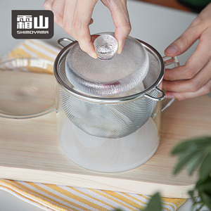 Shimoyama 100% cotton vải lưới lọc 1600ml Cốc Thủy Tinh Sữa Chua sàng lọc colander với xử lý đồ dùng công cụ - Product Image 2