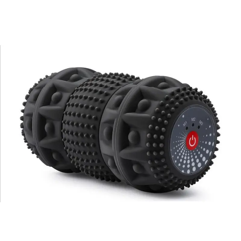 Kustom Logo bergetar busa rol Masajeadora latihan getaran bola pijat silikon penggulung kacang untuk yoga kebugaran
