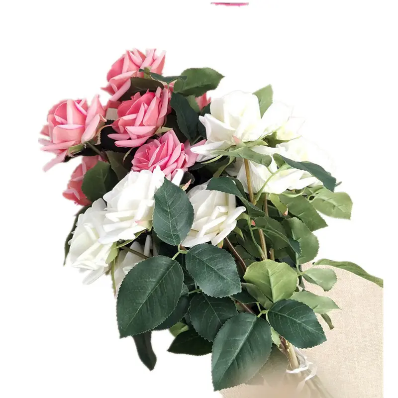 Atacado fábrica de decoração de flores de seda rosa de casamento Novo design china importação de tecido flor artificial por atacado