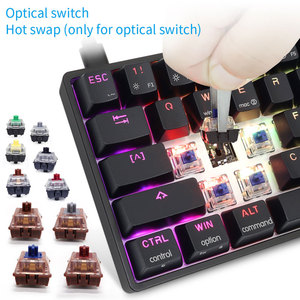 USB Type-c接口60% 白色黑色键盘RGB 61键游戏Usb有线灯发光二极管游戏玩家热插拔机械键盘 - Product Image 4