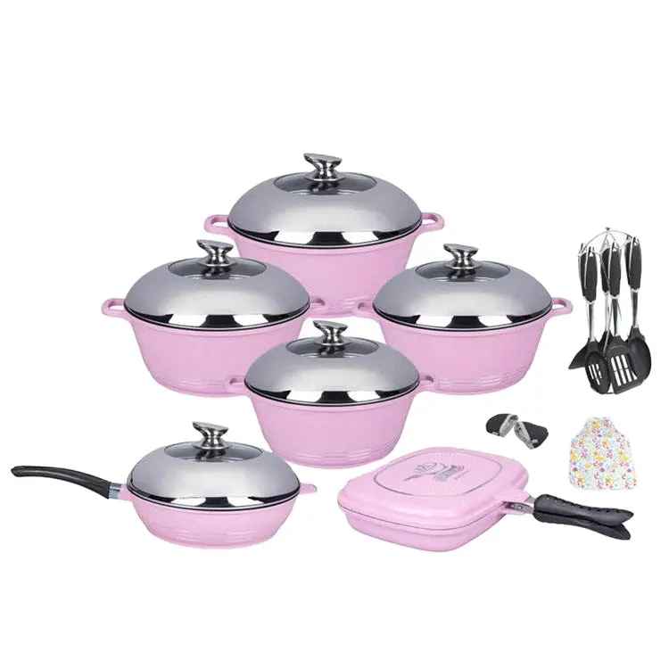 Cooklover 22 pezzi pressofusione di alluminio turchia cucina indossare pentole antiaderenti Set di pentole in granito