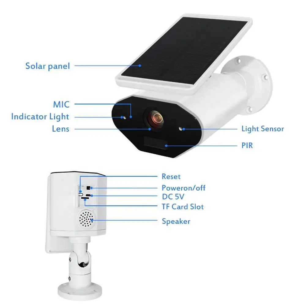 Câmera de segurança cctv externa de novo design, com sensor humano e luzes flash