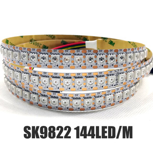 Apa102 <span class=keywords><strong>sk9822</strong></span> מובנה 144/m rgb הוביל רצועת רצועת אור נדבק 5v 5050 rgb smd הוביל רצועות גמישות