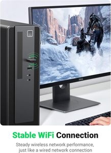 UGREEN AC650 USB WiFi Adapter for Desktop PC 5G 2.4G Dual Band WiFi Dongle Mini <strong>Wireless</strong> USB <strong>Computer</strong> <strong>Network</strong> Adapter - Product Image 3