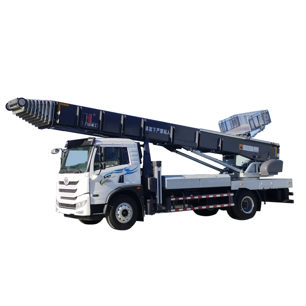 Jiuhe 4X2 65M Bouw Bewegende Telescopische Ladder Arm Vrachtwagen Ladder Heftruck Te Koop