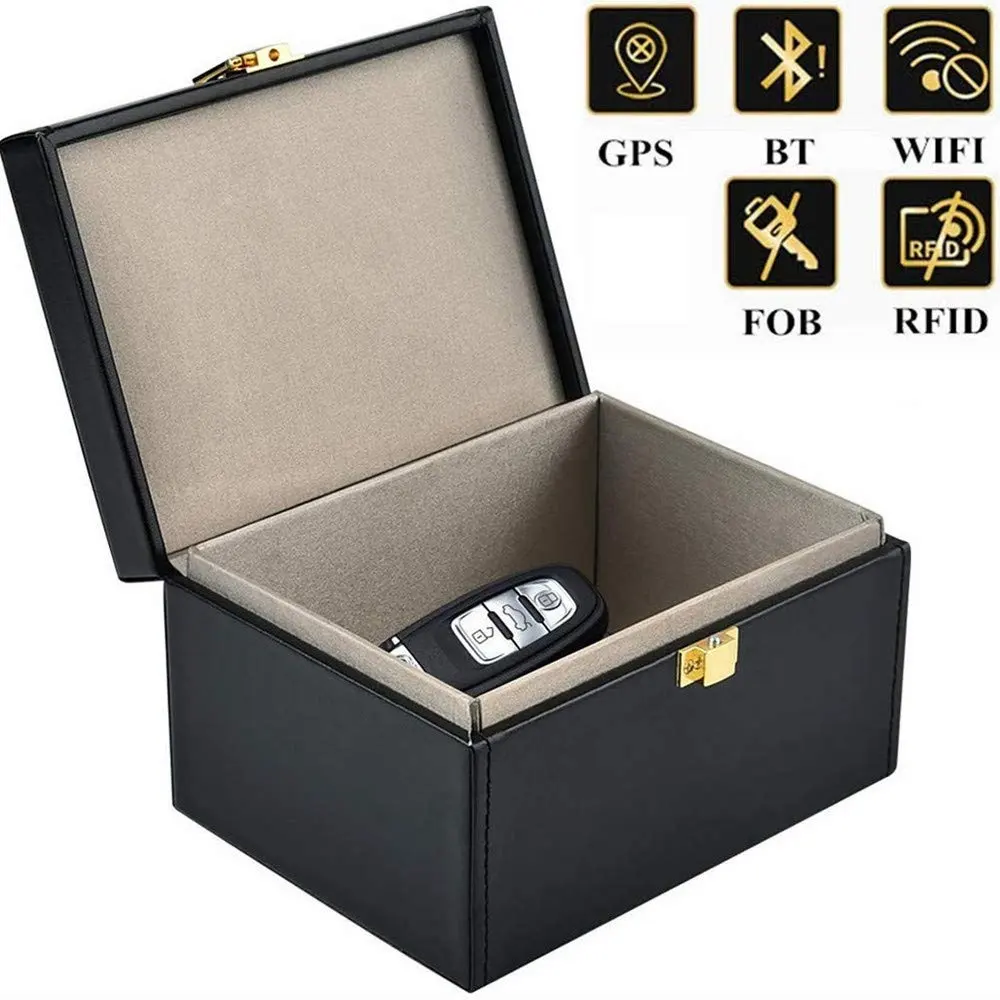 RFID Chiavi della Macchina Signal Blocker Anti-Furto Keyless Faraday Cassetta di sicurezza per Bloccare NFC/WiFi/LTE/RFID