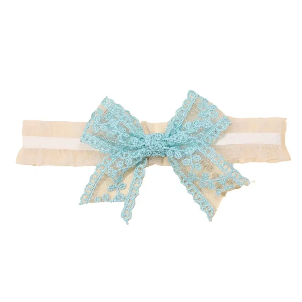 Européenne et Américaine Nouveau Bébé Sangle De Cheveux Enfants Mignon Maille Arc Brodé Fleur Bandeau Bébé Dentelle Cheveux Accessoires