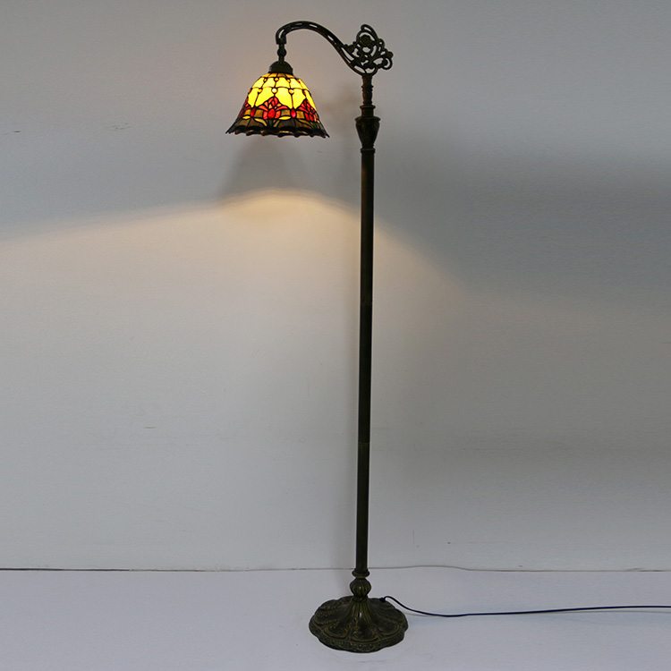 LongHuiJing 10Inch European tulip lampshade floor Lamp Living Room reading lamps Art stained glass floor lamps