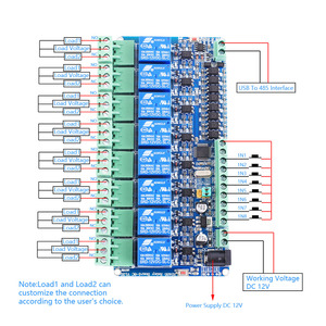RS485 Modbus-RTU 12V 8Bit Modulo Relè 8-Channel Regolatore di Interruttore - Product Image 4
