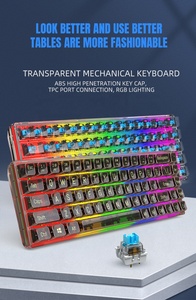 2025 nuevo teclado mecánico transparente para juegos con retroiluminación LED RGB USB de 68 teclas teclado de ordenador para jugadores - Product Image 2
