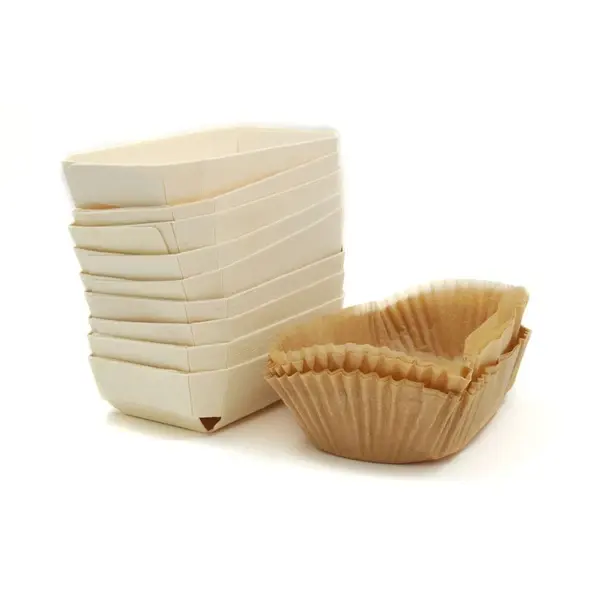 Présentoir à gâteaux et sushis en plastique transparent, boîte en bois clair, biodégradable, jetable, Logo personnalisé, boîtes d'emballage de desserts