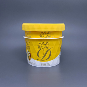 IML הדפסת לחבל מאליו לוגו חד פעמי stackable פודינג חבילה PP מיכל 6 oz 15 oz gelato גלידת כוסות עם מכסים