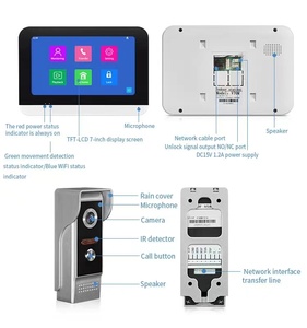 Tuya-sistema de intercomunicación visual con monitor táctil, timbre de puerta con 4 cables y cámara de vídeo - Product Image 4