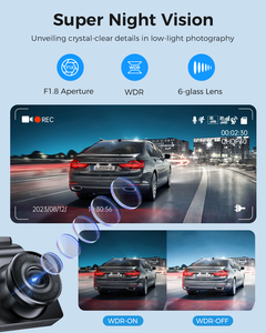 AZDOME M63 Lite Dual Dash Cam 2K + 1080P DVR Recorder 3 Inch LED <strong>Display</strong> <strong>with</strong> Wifi 4K Dashcam Car Dash <strong>Camera</strong> Car Black Box - Product Image 4