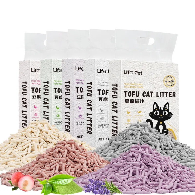 Haustiere einfacher Wickel Katzenklo Sand Tofu Großhandel 20 kg Öko-Soja bio-spülbare Katzenklo