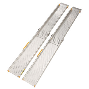Hanak R35 Double-Track <strong>Folding</strong> Threshold Doorways Steps Stairs 600lbs Portable Wheelchair Adjustable Aluminium Alloy <strong>Ramp</strong> - Product Image 5