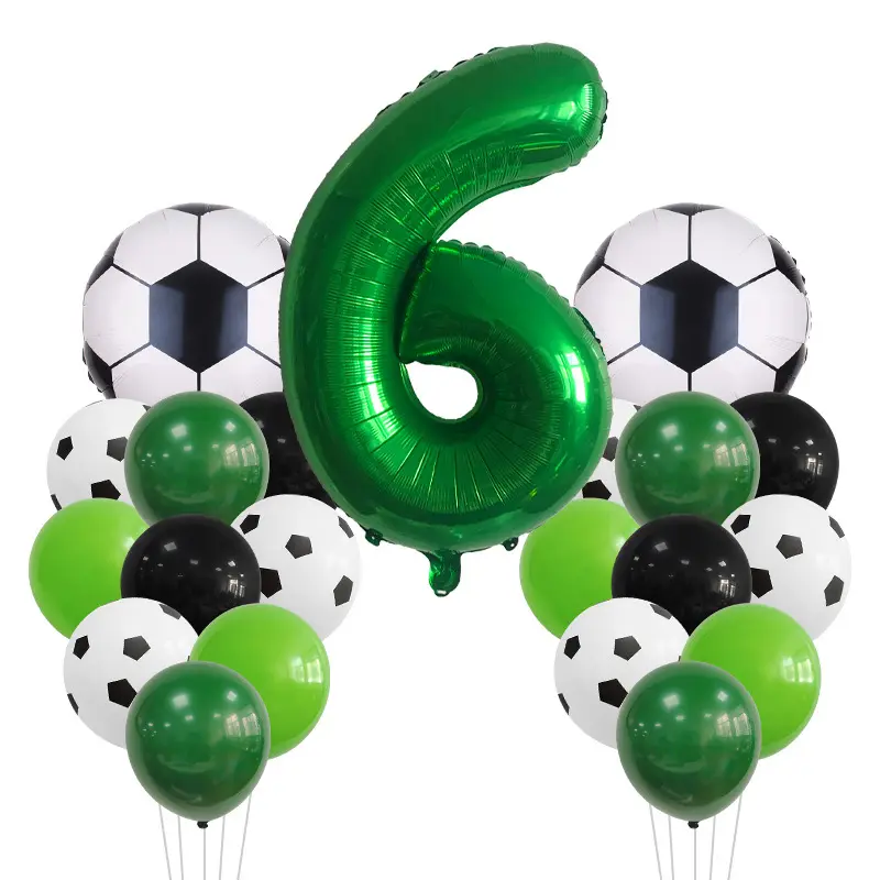 Kit de globos de látex Mylar de papel de fútbol verde enorme, 21 Uds., decoraciones para fiesta de cumpleaños para niños y niños