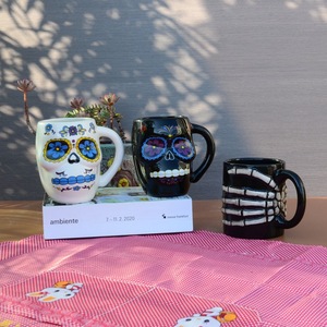 创意骷髅马克杯万圣节鬼节礼品3D立体陶瓷杯厂家批发