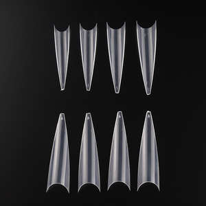 Çivi ipuçları kutu plastik 500 adet temizle ekstra uzun xxl sivri yanlış yapay c eğrisi stiletto tırnak ipuçları - Product Image 2
