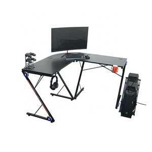 Mesa de juegos para ordenador en forma de L, soporte de Monitor grande de esquina redonda, escritorio de Pie ajustable para Pc - Product Image 1
