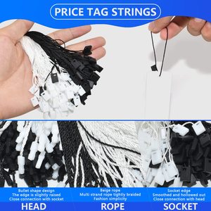 ハングタグストリングブラックホワイト7 "1000個ナイロンスナップロックピンループファスナーフックタイ取り付けが簡単で高速 - Product Image 6