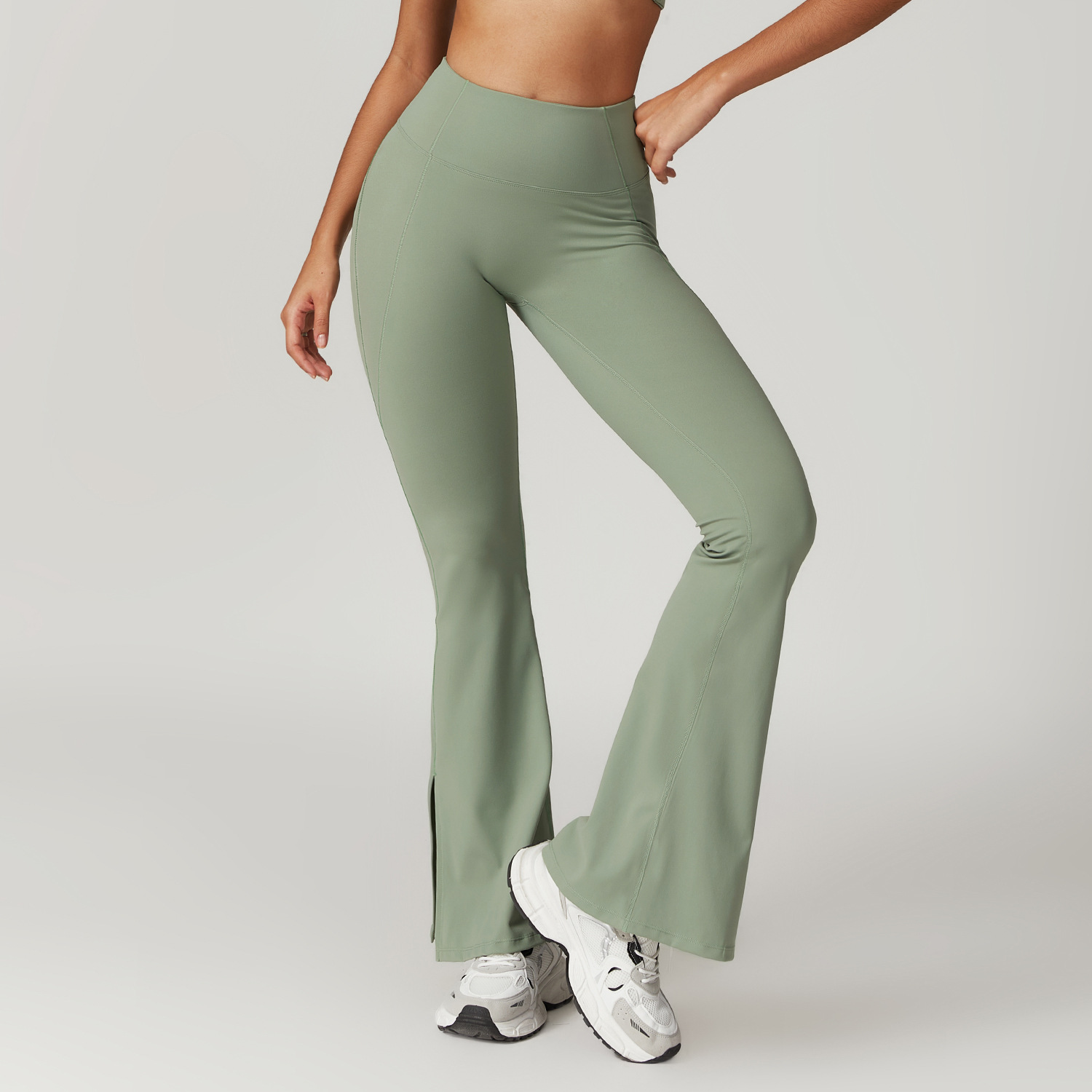 Green Flare pants