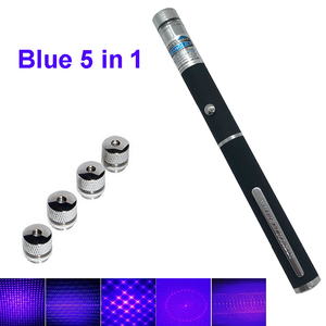 5-Zoll-Laser-Zeigerstift mit 5-Kopf-Stern-Laserlicht für Katzenspielzeug-Laser zeiger mit Köpfen Blau Grün Rot Laser-Musters tift - Product Image 1