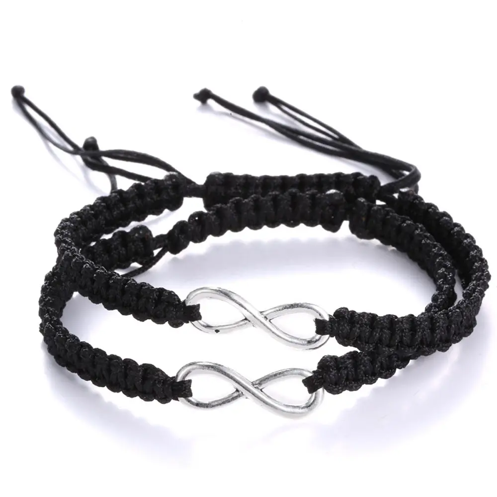 2-teiliges Set Handgeflecht Seilband Armband Unendlich handgefertigt Paar-Armband für Damen und Herren Liebhaber Freundschaft heißer Geschenk