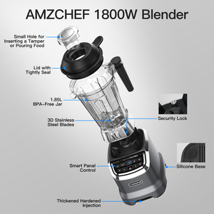 Блендер AMZCHEF для домашней кухни, коммерческий блендер, миксер для смузи, блендер