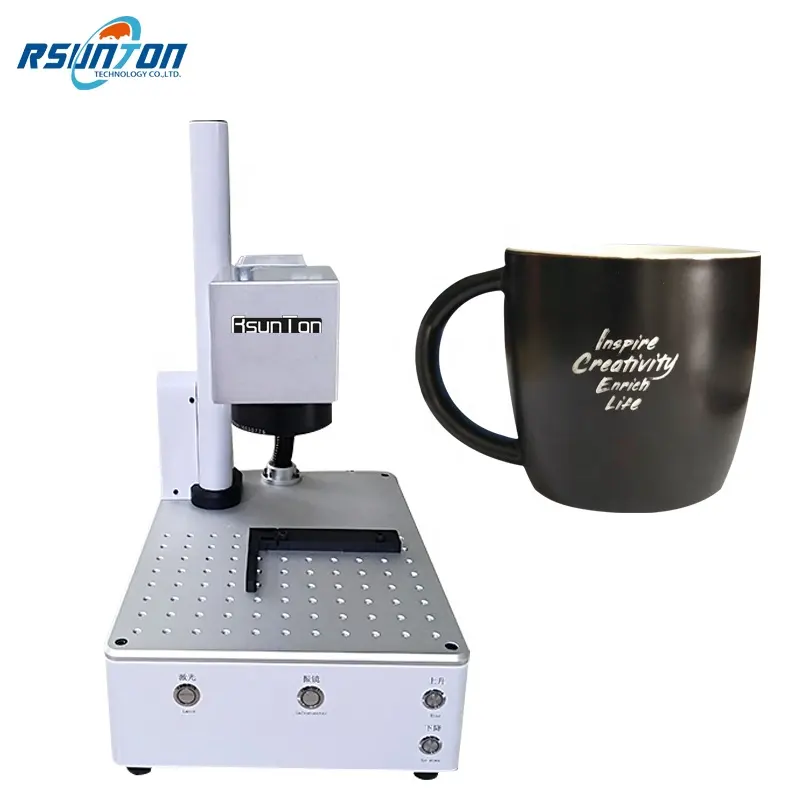 Portable mini 20W 50W Fiber Laser engraving marking machine For mug, metal,Circuit board