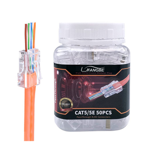 镀金RJ11 RJ 45连接器引脚UTP Cat 5e Cat6以太网8P8C局域网电缆网络RJ45插头连接器