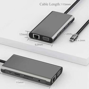 Macbook tutti 10 1 3 porta 3.0 USB HDMI VGA Gigabit Ethernet 3.5mm Audio SD TF lettore di schede PD ricarica RJ45 interfaccia scatola in alluminio - Product Image 6