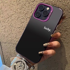Trendy şanslı desen Pc telefon kılıfı iPhone için kılıf 16/15 Pro/14/13/12 Xr degrade tasarım ve prim bak darbeye geri telefon kapağı - Product Image 1