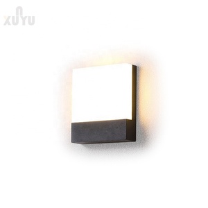 Kapalı açık Modern dekoratif Led ev dekor sundurma fikstürü Led kare dış duvar lambası siyah ve beyaz duvar lambası modern