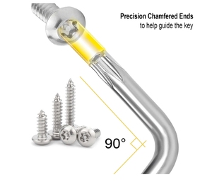 ชุดประแจ Torx Star ALLEN ชุดกุญแจดาว T10-T50 4มม. ชุดกุญแจหกเหลี่ยมโครเมี่ยมวาเนเดียมเหล็ก Torx L- Key amperproof - Product Image 4