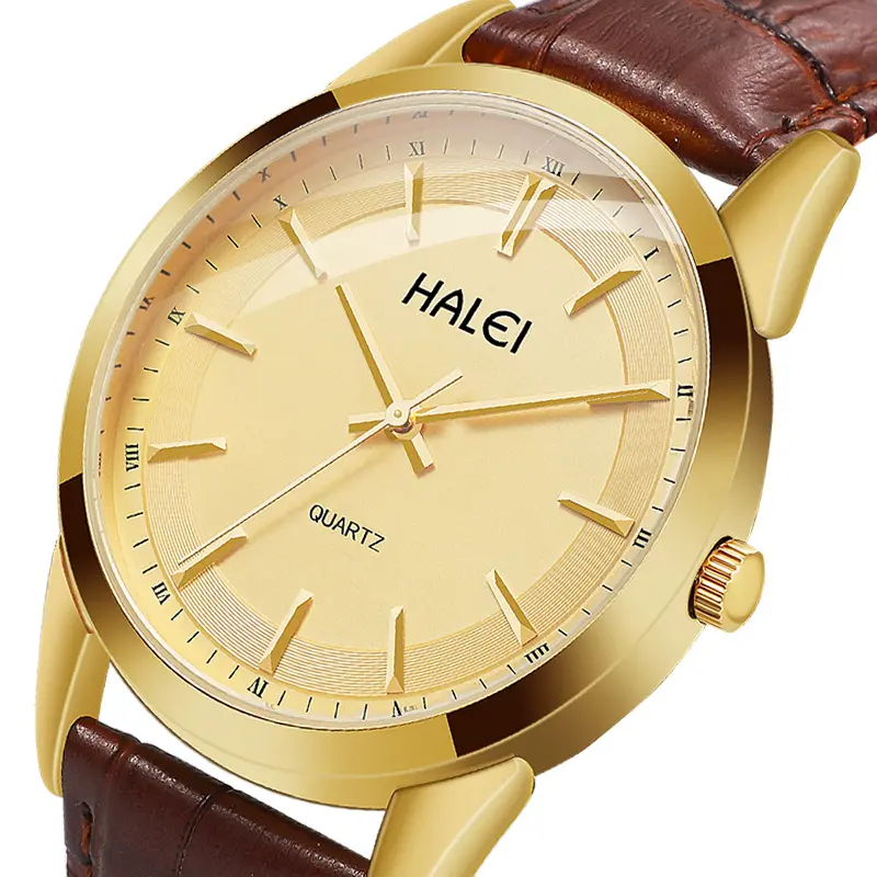 STAR timone set di orologi da polso firmati da 574ML con vera pelle, orologi al quarzo di alta qualità da uomo, orologi di marca in pelle da uomo di lusso