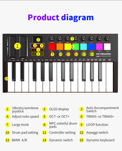 Professional 25keys Type-c <strong>MIDI</strong> <strong>Keyboard</strong> <strong>Controller</strong> With 25 Responsive Synth Keys Drum Pad for Mac and PC Arpeggiator and Music - Product Image 5