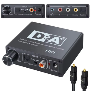 SYONG HIFI 24bit DAC Amp convertidor de Audio analógico Digital decodificador 3,5mm AUX RCA amplificador adaptador Toslink Audio Splitter