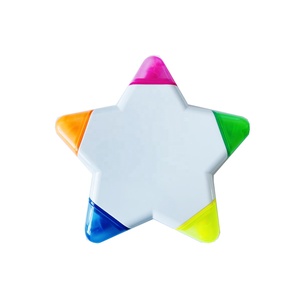为学生定制5合1星形荧光笔绘图笔单Opp包装 - Product Image 3