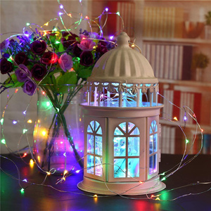 Tira de luces <span class=keywords><strong>Led</strong></span> con Control remoto para decoración navideña, tira de luces de colores RGB con batería de 3AA y 8 modos de iluminación, 100 LEDS, IP68, 33 pies - Product Image 4