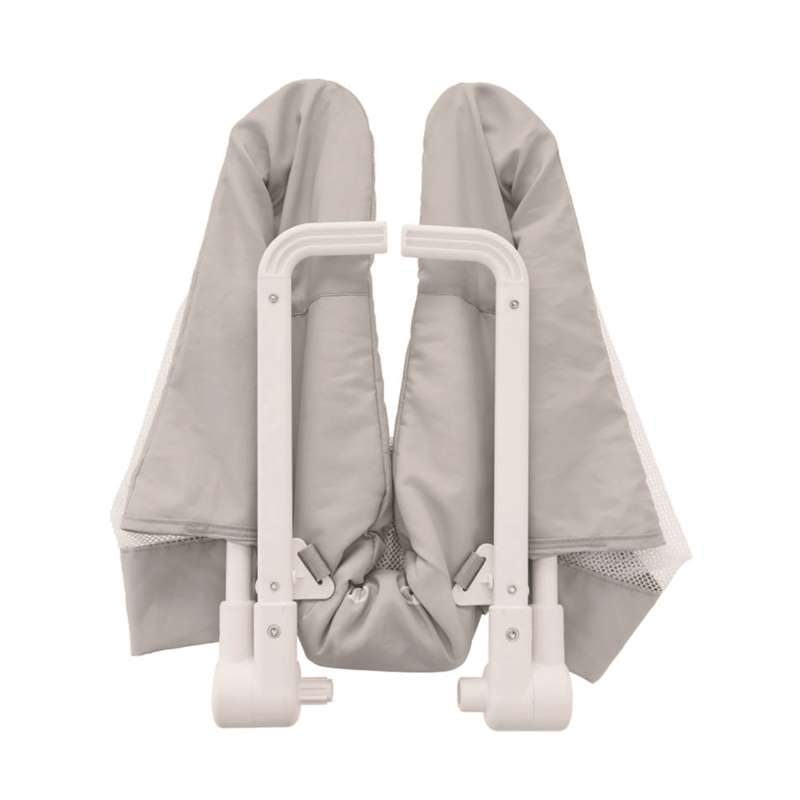 Light Grey Fabric/ White Metal and Plastic