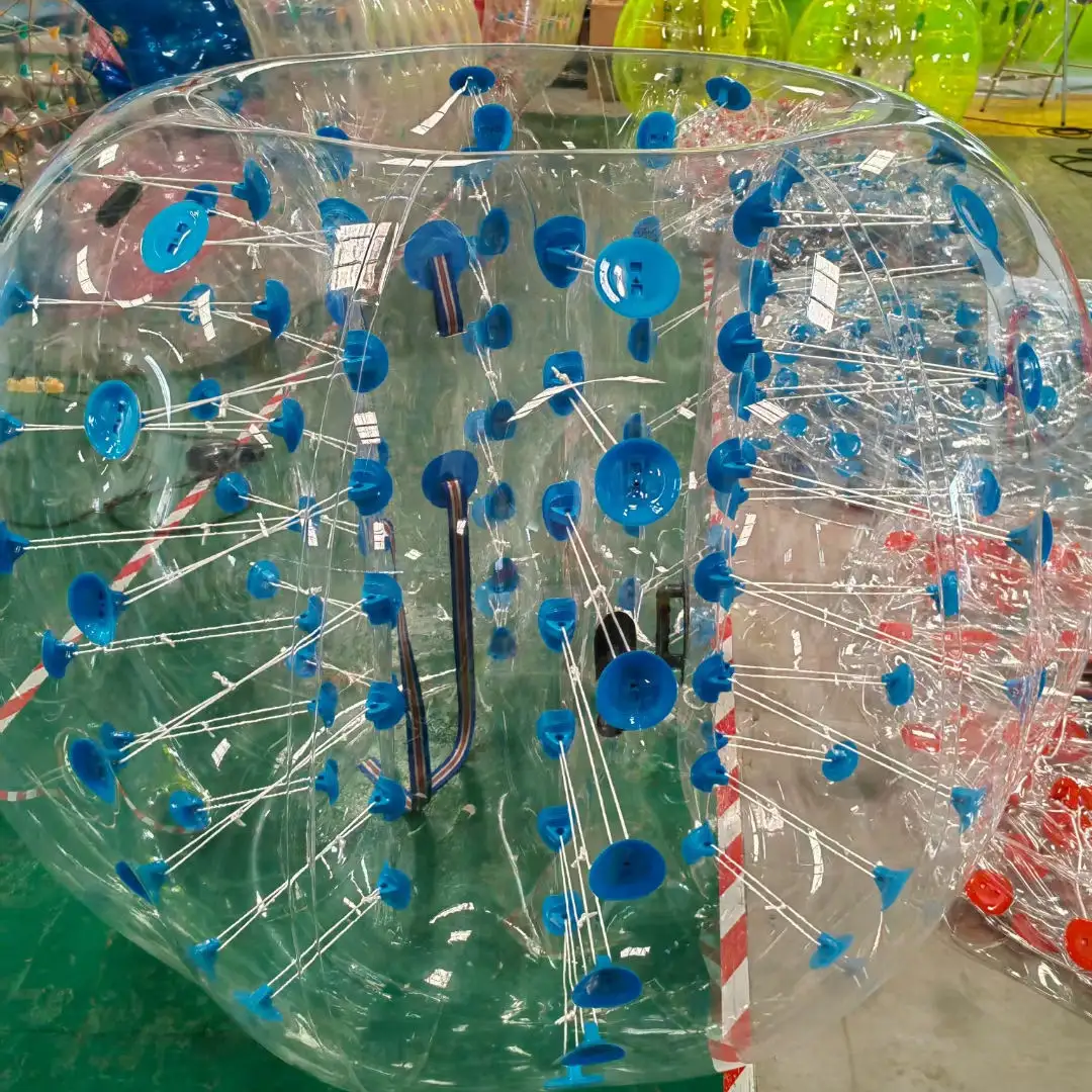 Bola inflável divertida 1.5 metros, bola de futebol tpu de bolha, brinquedo inflável para adultos e crianças