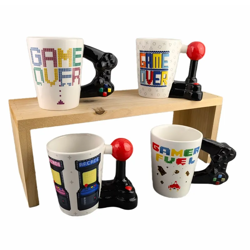 Controle de videogame para meninos 3d, presente de aniversário para meninos 3d, caneca com alça, copo de cerâmica, leite, chá, com controle